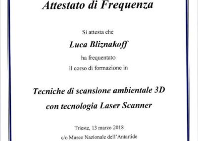 Tecniche di scansione ambientale 3d Laser Scanner Leica geom. Luca Bliznakoff